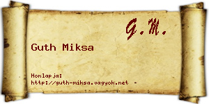 Guth Miksa névjegykártya